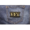 Vet Patch Old Stamper Green shown on jeans