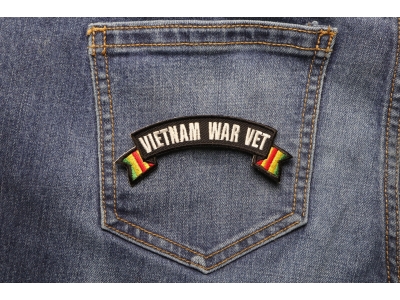 Vietnam War Vet Ribbon Small Rocker | US Military Vietnam Veteran Patches