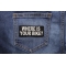 Where Is Your Bike Patch shown on jeans