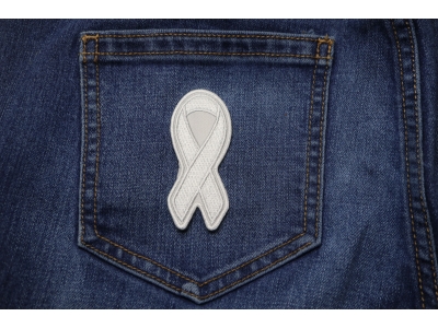White Lung Cancer Awareness Ribbon Patch