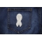 White Lung Cancer Awareness Ribbon Patch White Lung Cancer Awareness Ribbon Patch shown on jeans