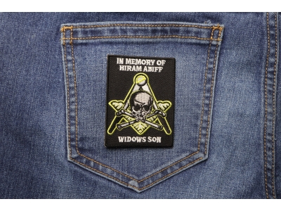 Widows Son Mason Patch In Memory Of Hiram Abiff | Embroidered Patches