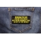 Working For God Doesn't Pay Much Patch | Embroidered Patches Working For God Doesn't Pay Much Christian Patch shown on jeans