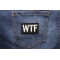 WTF Patch shown on jeans