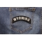 Wyoming Patch Wyoming Patch Iron on State Rocker shown on jeans