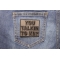You Talkin To Me Patch shown on jeans