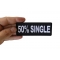 50 Percent Single Funny Iron on Patch shown on hand for size comparison