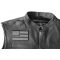 American Flag Black And Reflective 4 Inch Patch | Embroidered Patches American Flag Black and Reflective 4 Inch Patch - 4x2.5 inch. Embroidered Iron on Patch shown on leather vest