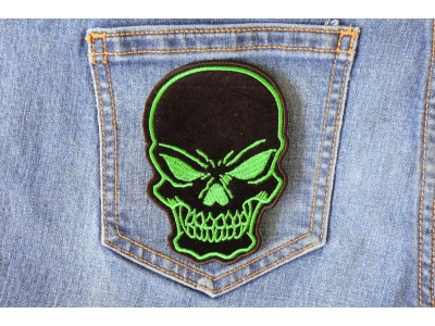 Black Green Skull Patch