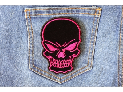 Black Pink Skull Patch