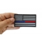 Red and Blue Line Law Enforcement and Firefighter Support American Flag Patch shown on hand for size comparison