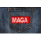 MAGA Patch shown on jeans