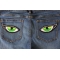 Medium Green Eyes Patch shown on jeans