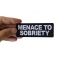Menace to Serenity Funny Iron on Patch shown on hand for size comparison