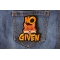 No Fox Given Funny Patch shown on jeans