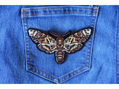 Small Psycho Moth Patch with Skull