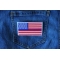 Thin Blue Line RWB American Flag Patch | Embroidered Patches Blue Stripe US Flag Patch for Police shown on jeans