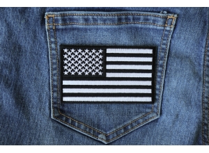 Us Flag Black White Patch 4 Inch | Embroidered Patches