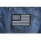 Us Flag Black White Patch 4 Inch | Embroidered Patches US Flag Black White Patch 4 Inch shown on jeans