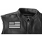 Us Flag Black White Patch 4 Inch | Embroidered Patches US Flag Black White Patch 4 Inch - 4x2.5 inch. Embroidered Iron on Patch shown on leather vest
