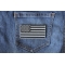 US Flag Patch Black And Gray 3.5 Inch US Flag Patch Black and Gray 3.5 Inch shown on jeans