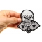 Gambler Skull 8 Ball Patch Aces, 8 Ball and Skull Patch, Biker Skull Patches shown on hand for size comparison