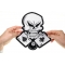 Ace of Spades, 8 Ball and Dice Skull Patch, Large Skull Patches for Biker Jackets shown on hand for size comparison