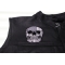 Gray USA Flag Skull Patch Small American Flag Skull Patch, Skull Patches shown on leather vest