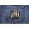 Kneeling Knight Crusader Mini Patch Kneeling Knight Crusader Mini Patch shown on jeans