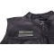 Subdued Green Stripe American Flag Patch | US Army Military Veteran Patches Subdued Green Stripe American Flag Patch - 3.5x2 inch. Embroidered Iron on Patch shown on leather vest