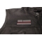 Subdued US Flag With Red Stripe Patch | Embroidered Patches Subdued US Flag With Red Stripe Patch - 3.5x2 inch. Embroidered Iron on Patch shown on leather vest