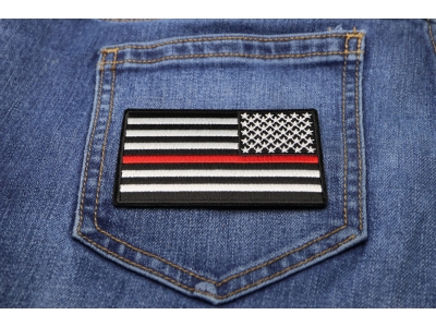 Thin Red Line American Flag Reversed Patch | Embroidered Patches Thin Red Line American Flag Reversed Patch | Embroidered Patches