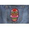 Flower Skull Pink Patch Flowered Skull Patch shown on jeans