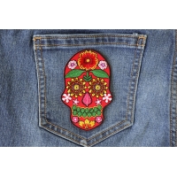Flower Skull Red Patch Flower Skull Red Patch
