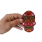 Flower Skull Red Patch Sugar Skull Flowers Patch, Skull Patches shown on hand for size comparison