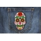 Flower Skull White Patch shown on jeans