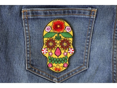 Flower Skull Yellow Patch