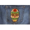 Flower Skull Yellow Patch Flower Skull Patch shown on jeans