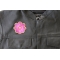 Pink Flower Patch Pink Flower Patch - 3x3 inch. Embroidered Iron on Patch shown on leather vest