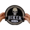 100 Percent Biker Large Back Patch It Ain't About Brand Biker 100% It's All About Respect Skull Patch, Large Skull Patches for Biker Jackets shown on hand for size comparison