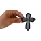 Christian Cross Silver Patch Christian Cross Silver Patch shown on hand for size comparison