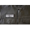 Don't Know Don't Care Patch - 4x1.5 inch. Embroidered Iron on Patch shown on leather vest