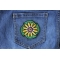 Flowers and Leaves Patch Flowers and Leaves Iron on Patch shown on jeans
