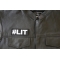 Hashtag LIT Patch - 4x1.5 inch - Embroidered Iron on Patch shown on leather vest