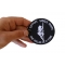 I Support Single Moms One Dollar at a Time Naughty Iron on Patch shown on hand for size comparison