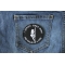 I Support Single Moms One Dollar at a Time Naughty Iron on Patch shown on jeans