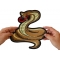 Cobra Snake Patch, Large Animal Patches for Jackets shown on hand for size comparison