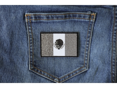 Mexican Flag in Black White and Gray