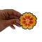 Orange Yellow Flower Patch Orange Yellow Flower Iron on Patch shown on hand for size comparison