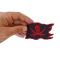 Pirate Skull Patch Red Pirate Flag Skull and Crossed Swords Patch, Skull Patches shown on hand for size comparison
